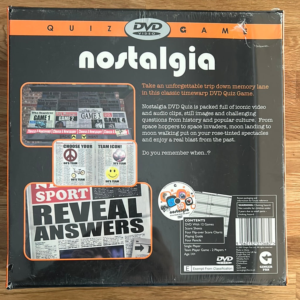 Nostalgia DVD Quiz Game unused Outdoors4You
