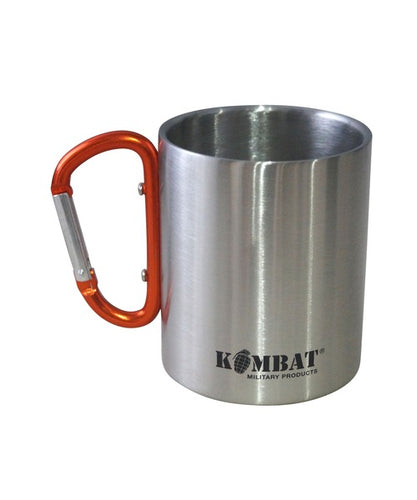 KOMBAT carabiner stainless steel mug