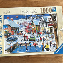 Ravensburger 1000 piece jigsaw puzzle - "Leisure Days No 3, Winter Village". Checked