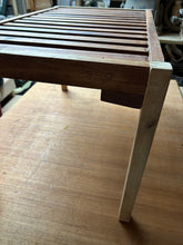 Patio coffee table with teak top and oak legs. Oiled. 2101 1287