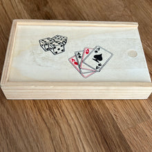 Double deck of playing cards & poker dice box
