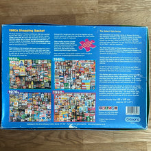 Gibsons 1000 piece Memories of the 1980s jigsaw puzzle "1980s Shopping Basket" - checked