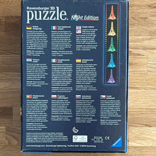 Ravensburger 216 piece 3D jigsaw puzzle "Eiffel Tower - Night Edition" - checked