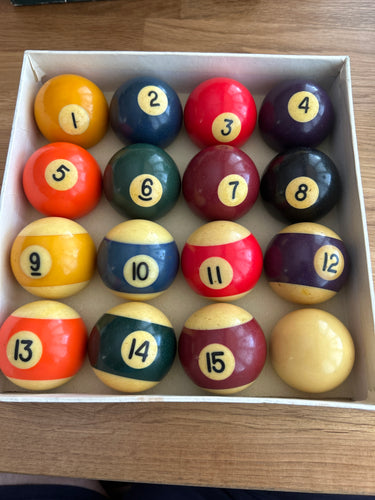 Set of 50mm spots and stripes pool balls - checked