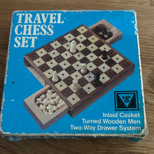 Wooden travel chess board game - checked