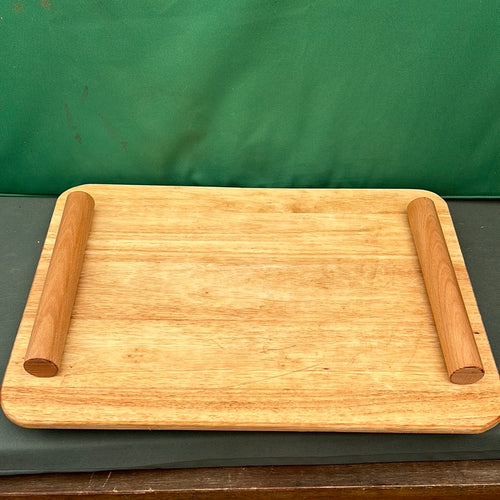 Large tray made from reclaimed bamboo with beech dowels and teak feet. Oiled. 8751 0359