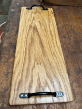 Serving board made from European oak with black iron handles. Oiled. 8218 4791