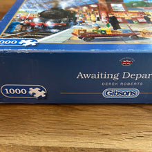 Gibsons 1000 piece jigsaw puzzle. "Awaiting Departure" - checked