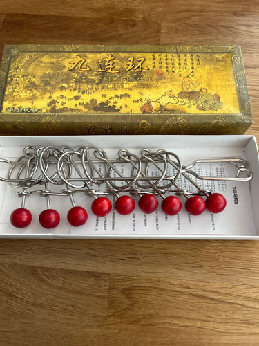 Chinese Classic Steel 9 Linked Rings Puzzle game - checked