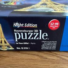 Ravensburger 216 piece 3D jigsaw puzzle "Eiffel Tower - Night Edition" - checked
