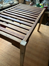 Patio coffee table with teak top and oak legs. Oiled. 2101 1287