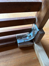 Patio coffee table with teak top and oak legs. Oiled. 2101 1287