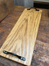 Serving board made from European oak with black iron handles. Oiled. 8218 4791