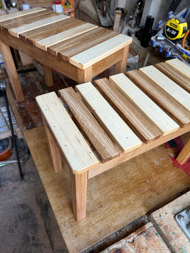 Slimline side table made from oak and ash. Oiled. 7857 0320 and 0365