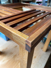 Heavy teak and oak high table with detachable legs. Oiled. 2590 2423