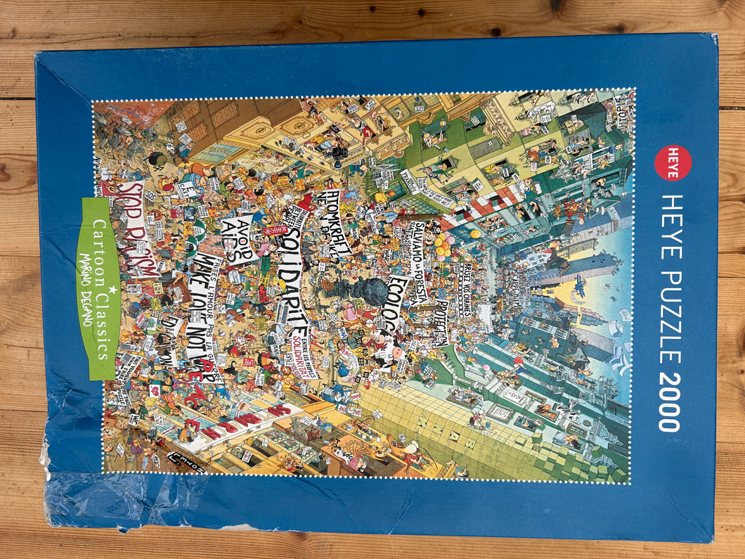 Heye 2000 jigsaw puzzle - Protest! by Marino Degano. Checked
