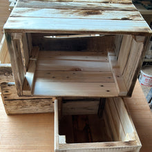 Storage box made from reclaimed softwood, half size Apple Crate style. Untreated. 5200 6950
