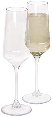 Kampa Soho White Champagne Flute Glass 2pc Acrylic
