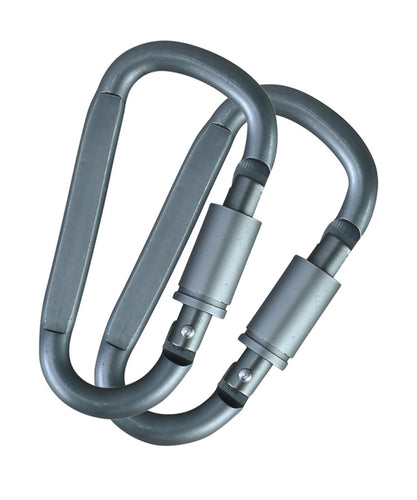 Kombat locking carabiners 8mm pair Gunmetal Grey Or Black