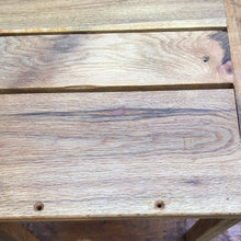 Low oak outdoor table with detachable legs. Reclaimed European oak top. Oiled. 9633 1607