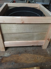 Planter box made from English Larch and reclaimed beech slats. Oiled. 6652 9879