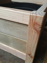 Planter box made from English Larch and reclaimed beech slats. Oiled. 6652 9879