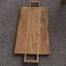 Serving board made from oak with beech handles and feet. Oiled. 6161 8775