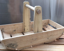 Trug with wooden carry handle, made from reclaimed softwood. Untreated. 0096 1879
