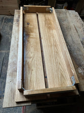 Heavy oak 2 seater bench with 2 solid oak planks as the seat. Oiled. 7258 8119