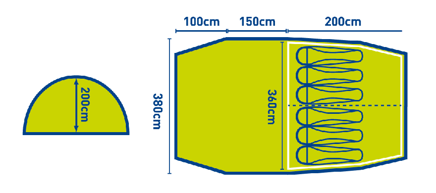 Trespass Torrisdale tent 6 berth Outdoors4you Outdoors4You
