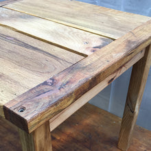 Low oak outdoor table with detachable legs. Reclaimed European oak top. Oiled. 9633 1607