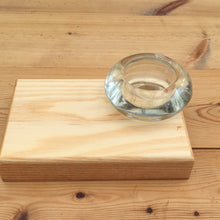 Solid oak or ash glass tea light holder. Oiled. 7448 0471 or 0067 6951