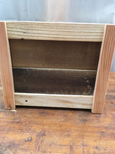 Storage box made from reclaimed softwood and beech slats. Untreated. 3870 9847