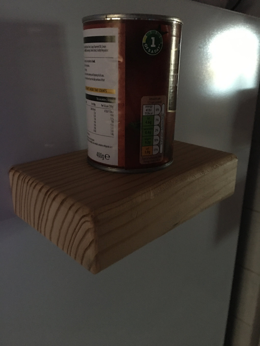 Chunky fridge magnet shelf made from one piece of wood. Untreated. 7516 9623