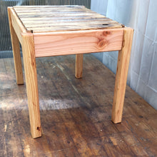 Small low table with detachable legs. Larch and oak. Oiled. 9013 8455