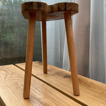 3 legged stool or side table made from oak with beech legs. Oiled. 9736 5335