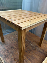 Solid oak stool or table with slatted top and detachable legs. Oiled. 0682 7095