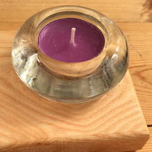 Solid oak or ash glass tea light holder. Oiled. 7448 0471 or 0067 6951