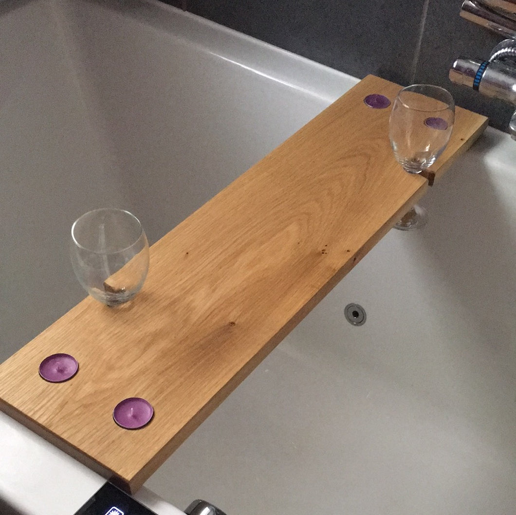 Over the bath shelf made from one piece of oak. Oiled. 3007 3687